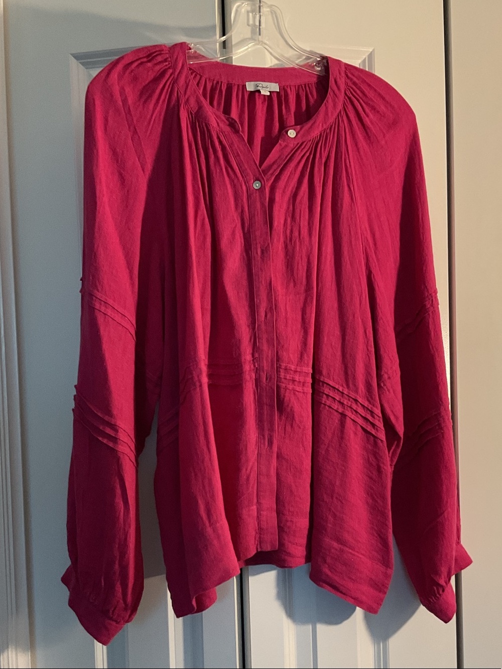 Rails Fuchsia Button-Front Peasant Tunic